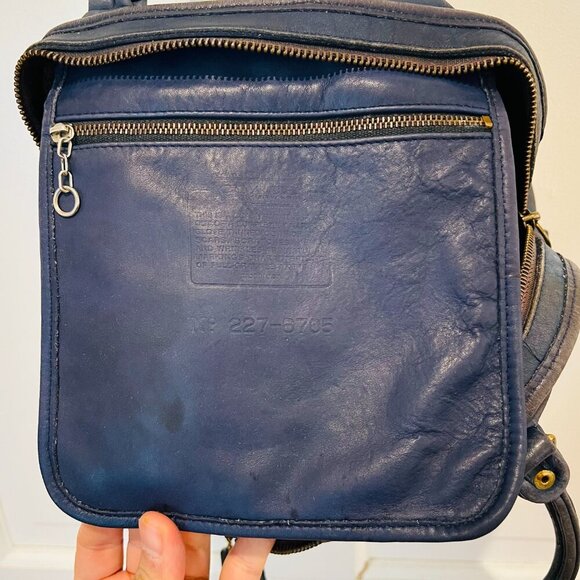Vintage Coach 80’s Made in the USA Soft Navy Leather Satchel Doctor Bag - Picture 11 of 16